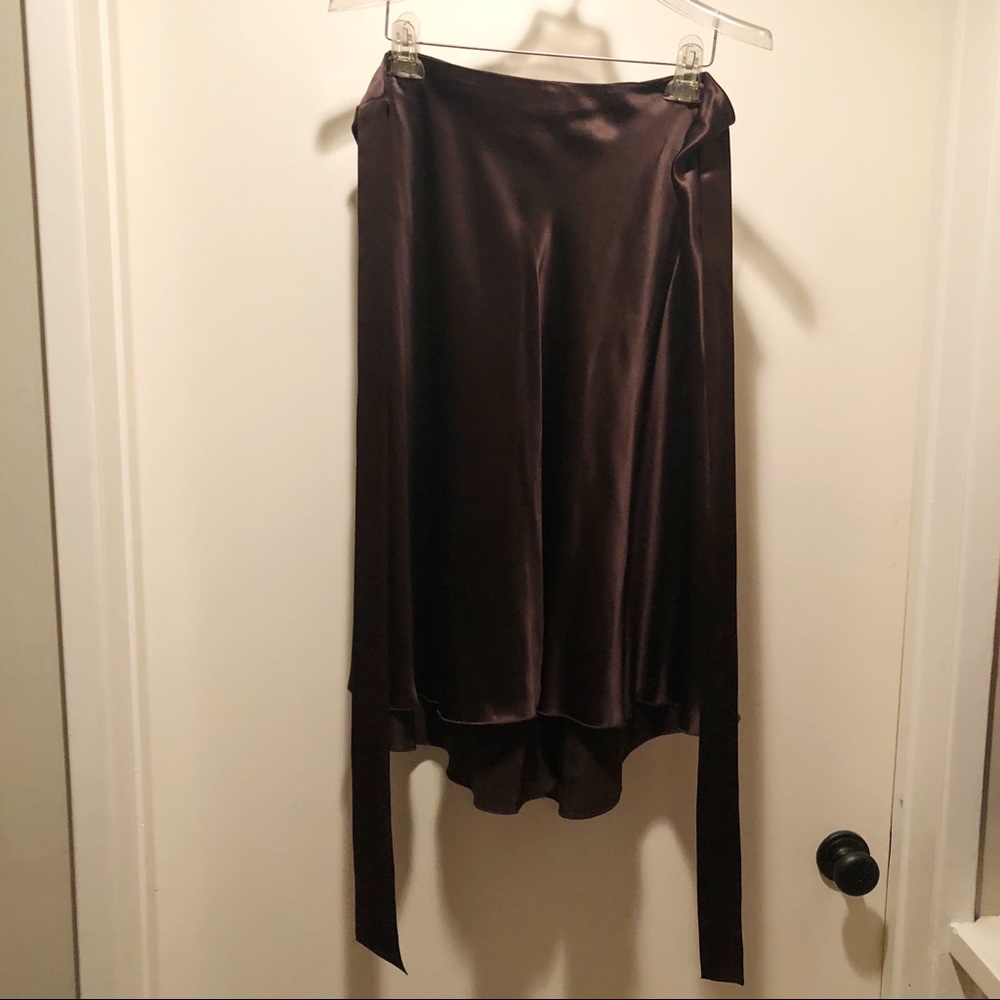 Ideology silk brown skirt